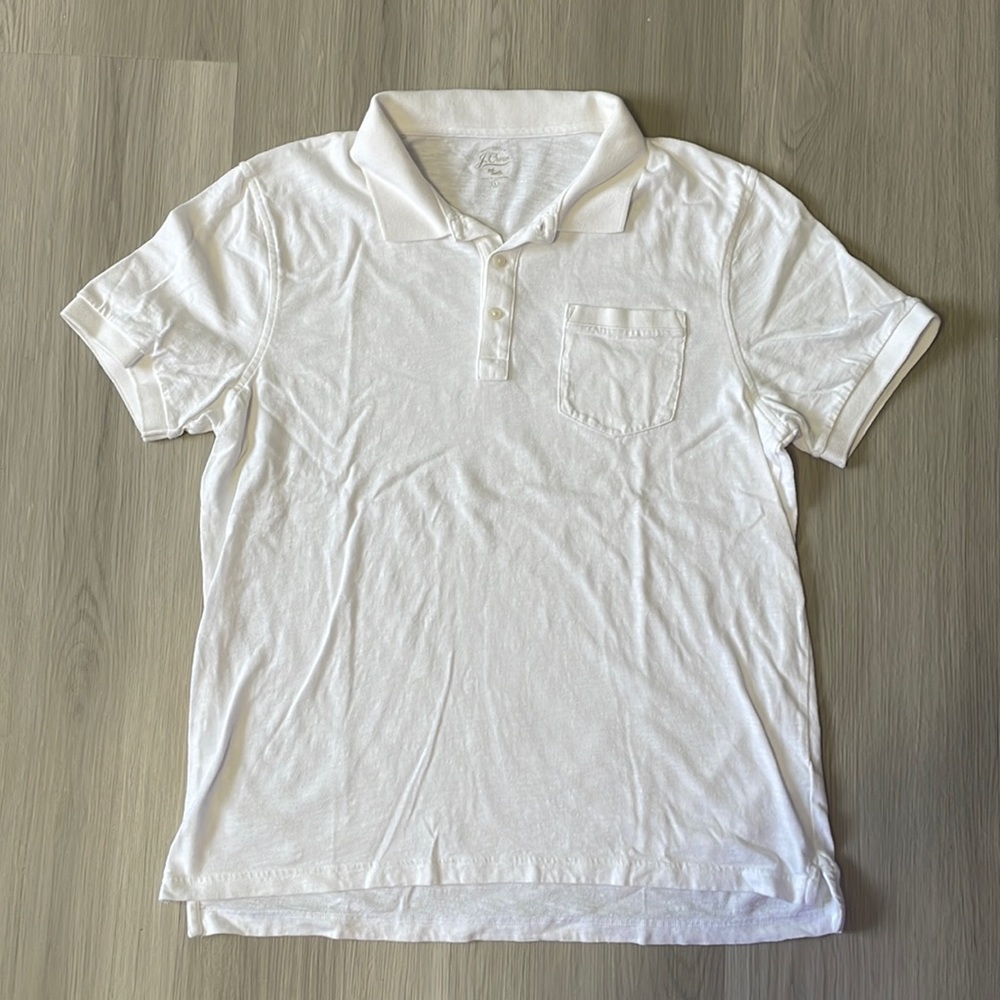 White J.Crew Polo Shirt Size L